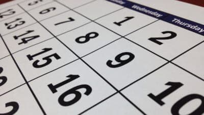 closeup photo of a calendar