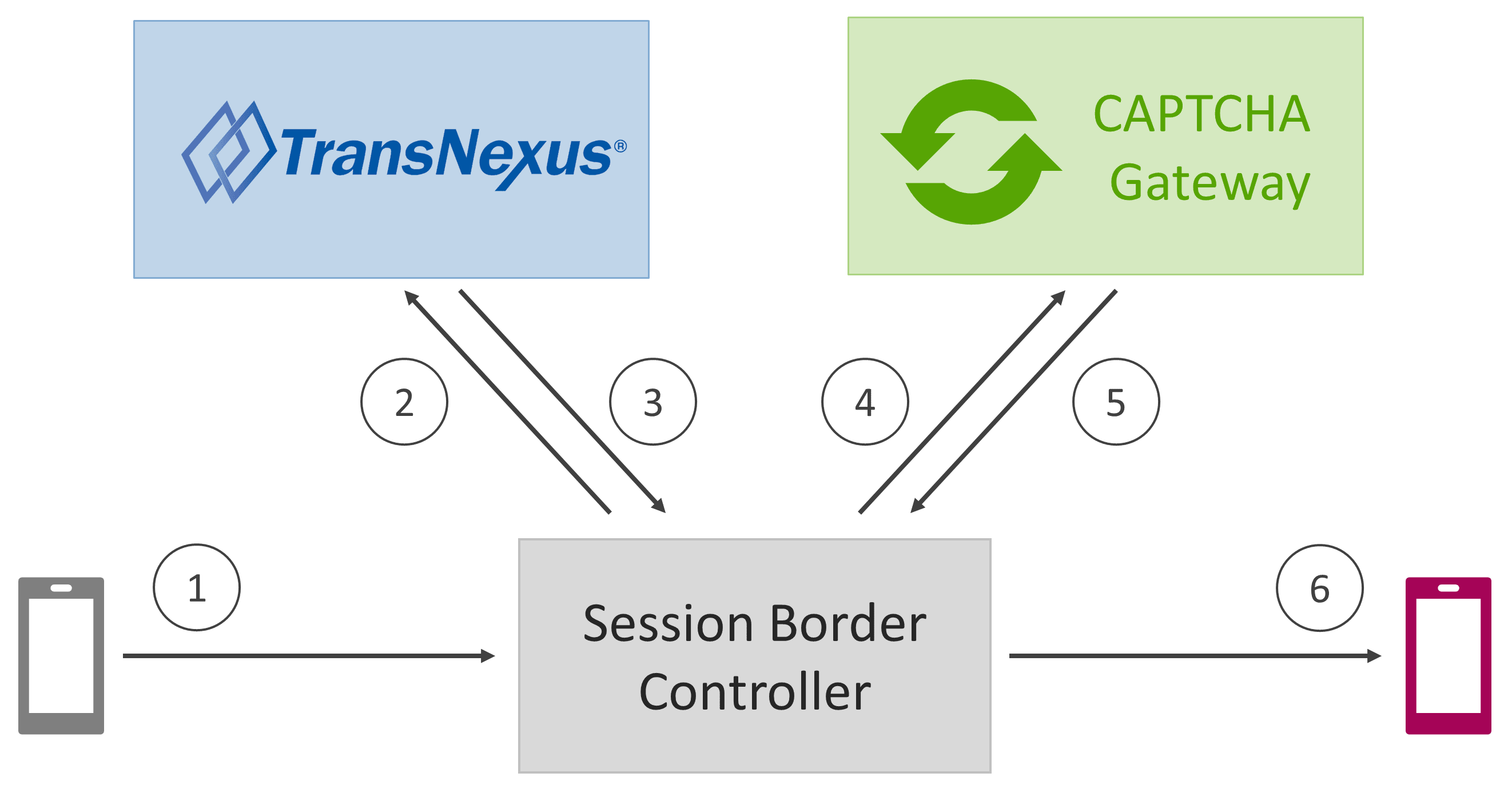 CAPTCHA gateway call flow