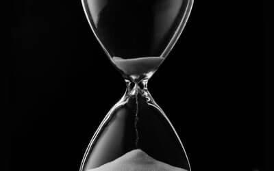 hourglass with time running out